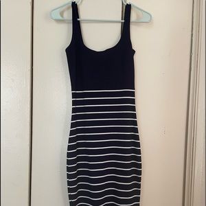 Cotton On Navy Blue Striped Bodycon Dress